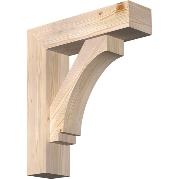 Ekena Millwork Imperial Block Smooth Bracket w/ Offset Brace, Douglas Fir, 7 1/2"W x 28"D x 32"H BKT0806X28X32IMP05SDF - main